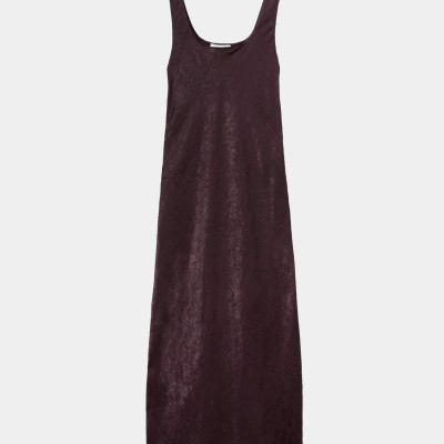Satin Scoop Neck Midi Slip Dress