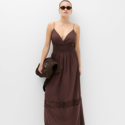 Pure Cotton Lace Insert Beach Dresses