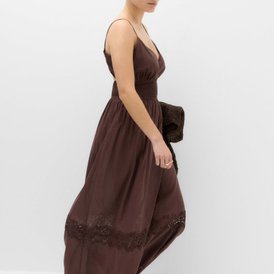 Pure Cotton Lace Insert Beach Dresses
