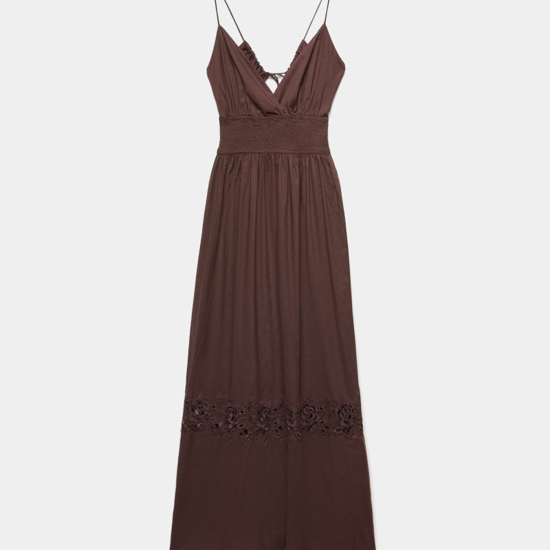 Pure Cotton Lace Insert Beach Dresses