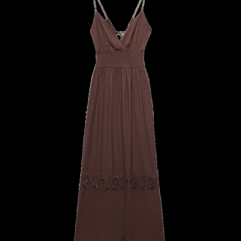 Pure Cotton Lace Insert Beach Dresses