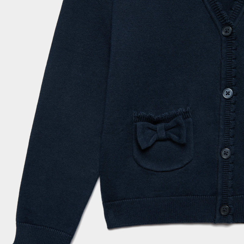 Pure Cotton Bow Pocket Cardigan (3-18 Yrs)