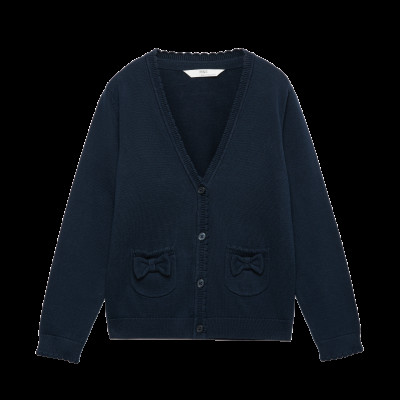 Pure Cotton Bow Pocket Cardigan (3-18 Yrs)
