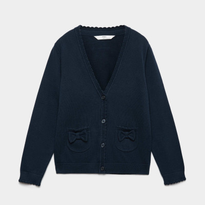 Pure Cotton Bow Pocket Cardigan (3-18 Yrs)