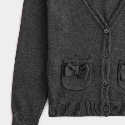 Pure Cotton Bow Pocket Cardigan (3-18 Yrs)