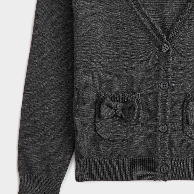 Pure Cotton Bow Pocket Cardigan (3-18 Yrs)