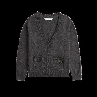 Pure Cotton Bow Pocket Cardigan (3-18 Yrs)