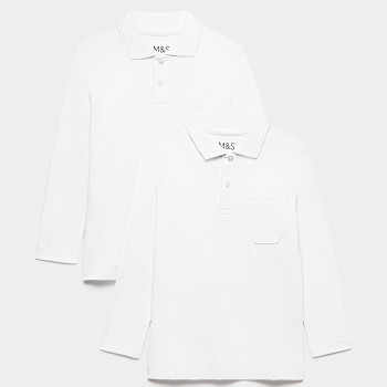 Pure Cotton Easy Dressing StayNew™ Polo Shirts (3-18 Yrs)