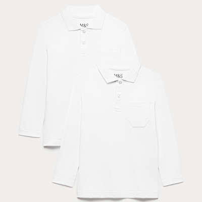 Pure Cotton Easy Dressing StayNew™ Polo Shirts (3-18 Yrs)