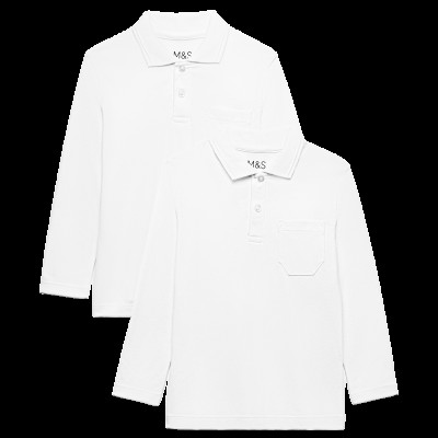 Pure Cotton Easy Dressing StayNew™ Polo Shirts (3-18 Yrs)
