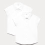 2 Pack Girls' Cap Sleeve Easy Iron School Shirts (2-16 Yrs)