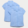 2 Pack Girls' Easy Iron Revere School Shirts (2-16 Yrs)
