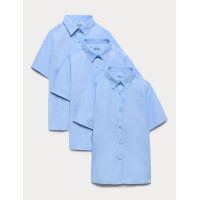 3 Pack Girls' Easy Iron School Shirts (2-16 Yrs)