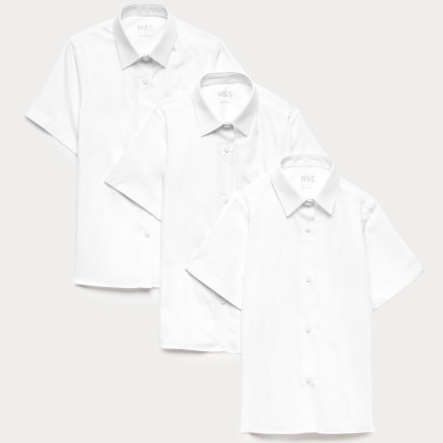 3 Pack Girls' Easy Iron School Shirts (2-16 Yrs)