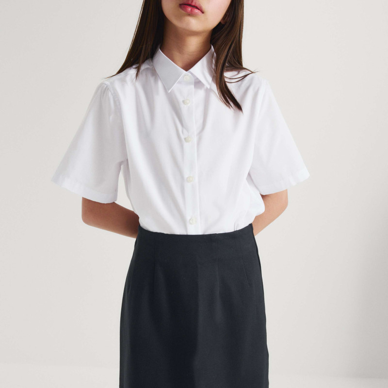 3 Pack Girls' Easy Iron School Shirts (2-16 Yrs)