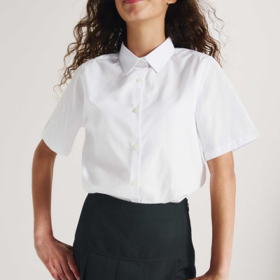 3 Pack Girls' Slim Fit Easy Iron School Shirts (2-16 Yrs)