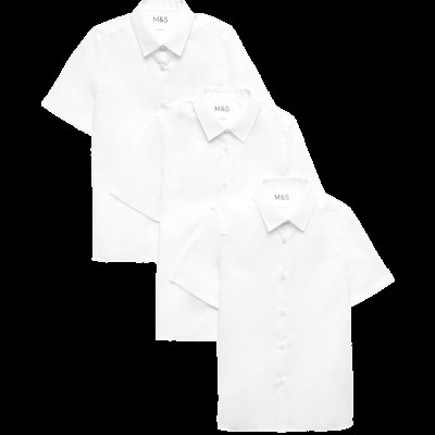 3 Pack Girls' Slim Fit Easy Iron School Shirts (2-16 Yrs)