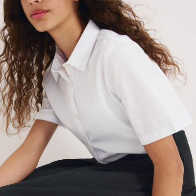 3 Pack Girls' Slim Fit Easy Iron School Shirts (2-16 Yrs)