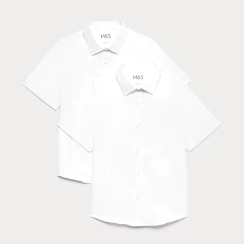 2 Pack Girls' Non-Iron School Shirts (2-18 Yrs)