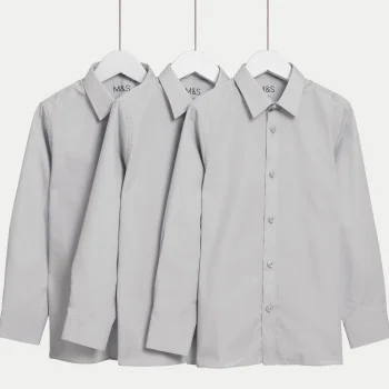 3 Pack Girls' Easy Iron School Shirts with Expandicuff (2-16 Yrs)