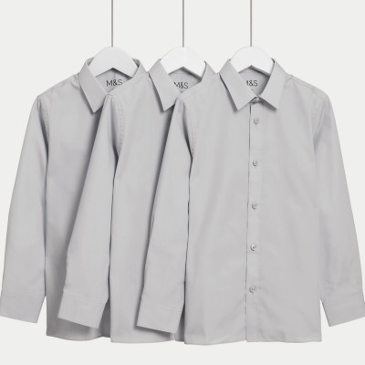 3 Pack Girls' Easy Iron School Shirts (2-16 Yrs)