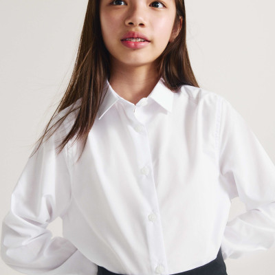 3 Pack Girls' Easy Iron School Shirts (2-16 Yrs)
