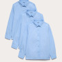 3 Pack Girls' Slim Fit Easy Iron School Shirts (2-16 Yrs)