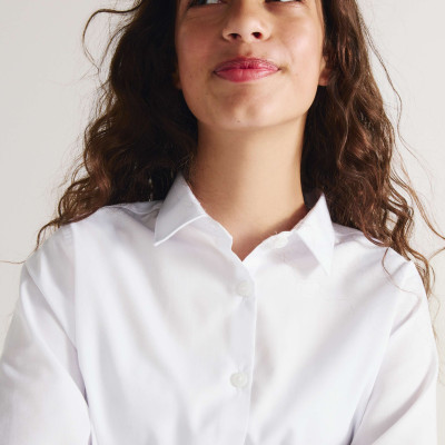 3 Pack Girls' Slim Fit Easy Iron School Shirts (2-16 Yrs)