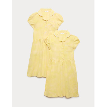 2 Pack Cotton Rich Gingham Dresses (2-14 Yrs)
