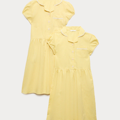 2 Pack Cotton Rich Gingham Dresses (2-14 Yrs)