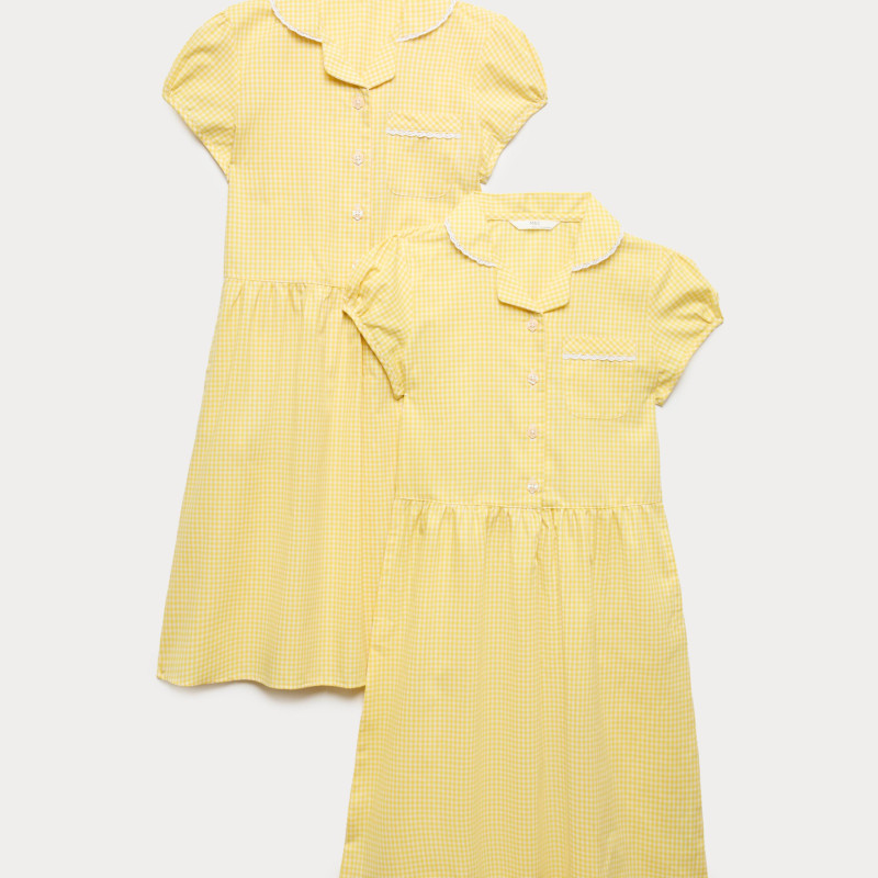 2 Pack Cotton Rich Gingham Dresses (2-14 Yrs)