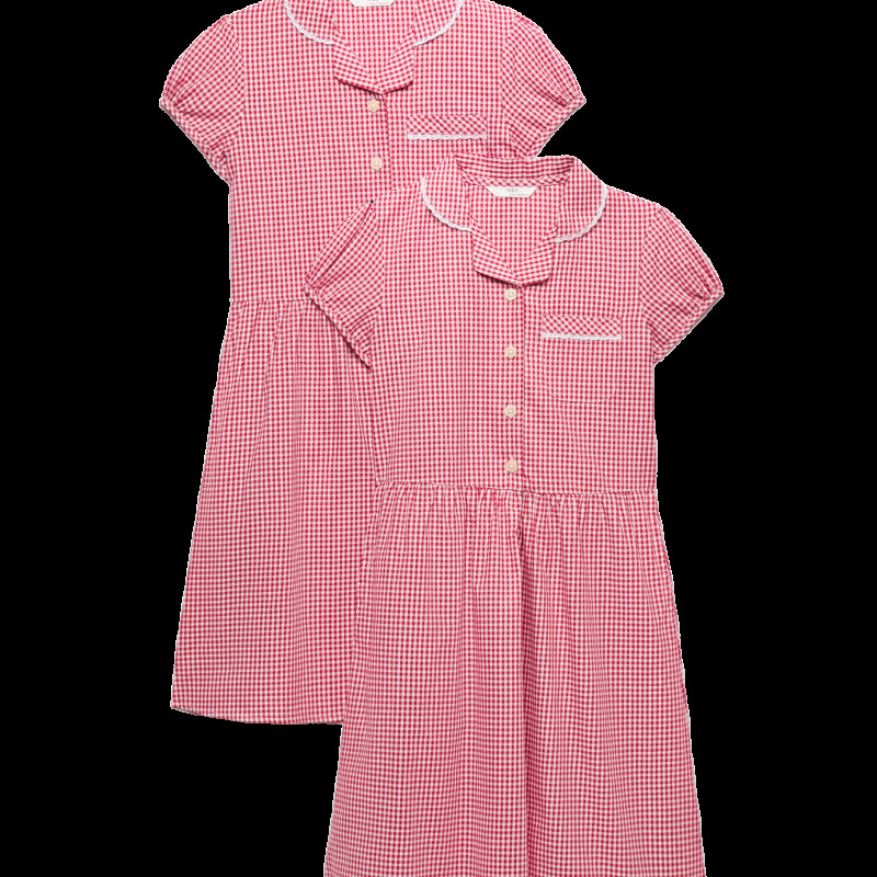 2 Pack Cotton Rich Gingham Dresses (2-14 Yrs)
