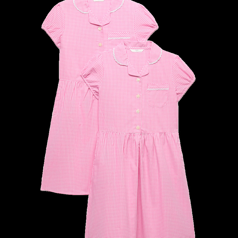 2 Pack Cotton Rich Gingham Dresses (2-14 Yrs)
