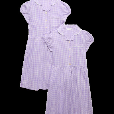 2 Pack Cotton Rich Gingham Dresses (2-14 Yrs)