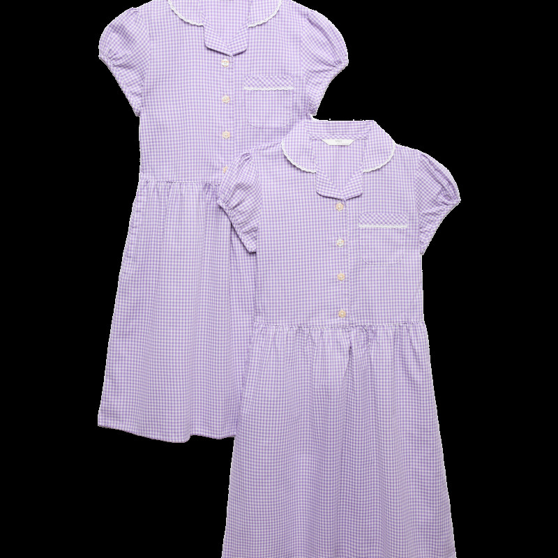 2 Pack Cotton Rich Gingham Dresses (2-14 Yrs)