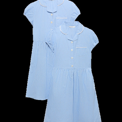 2 Pack Cotton Rich Gingham Dresses (2-14 Yrs)