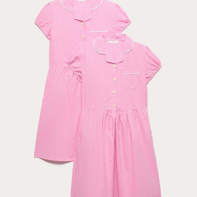2 Pack Cotton Rich Gingham Dresses (2-14 Yrs)