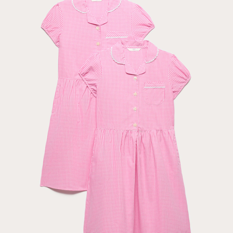 2 Pack Cotton Rich Gingham Dresses (2-14 Yrs)
