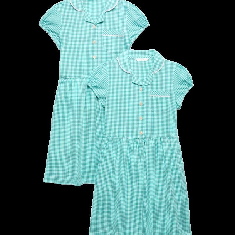 2 Pack Cotton Rich Gingham Dresses (2-14 Yrs)