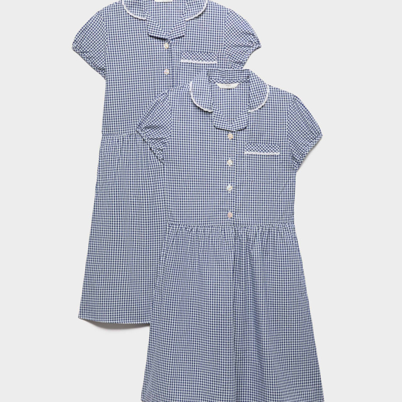 2 Pack Cotton Rich Gingham Dresses (2-14 Yrs)