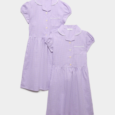 2 Pack Cotton Rich Gingham Dresses (2-14 Yrs)