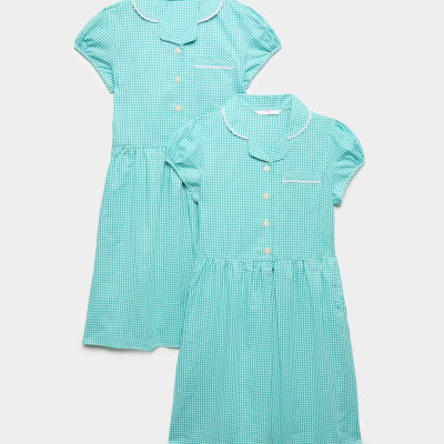2 Pack Cotton Rich Gingham Dresses (2-14 Yrs)