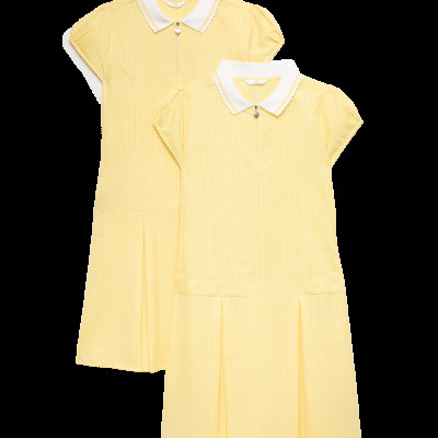 2 Pack Zip Gingham School Dresses (2-14 Yrs)