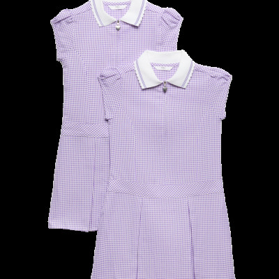 2 Pack Zip Gingham School Dresses (2-14 Yrs)