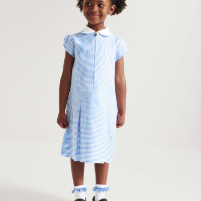 2 Pack Zip Gingham School Dresses (2-14 Yrs)