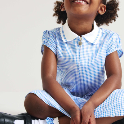 2 Pack Zip Gingham School Dresses (2-14 Yrs)