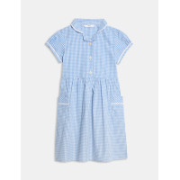 Pure Cotton Gingham School Dress (2-14 Yrs)