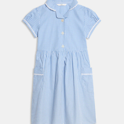 Pure Cotton Gingham School Dress (2-14 Yrs)