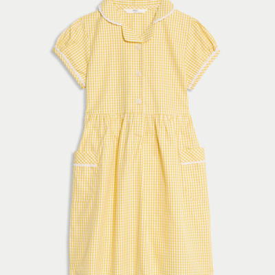 Pure Cotton Gingham School Dress (2-14 Yrs)