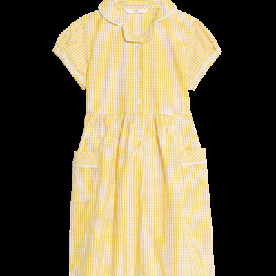 Pure Cotton Gingham School Dress (2-14 Yrs)
